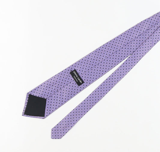 Pierre Cardin Men's Purple Geometric Silk Tie
