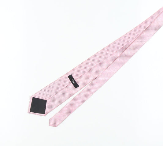 Thomas Nash Men's Pink Slim Tie Geometric Design One Size