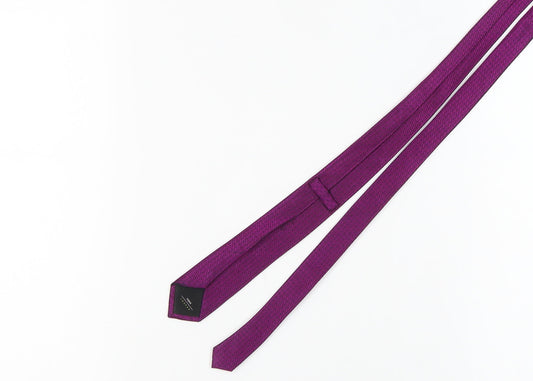 Moss London Men's Purple Silk Slim Tie Geometric
