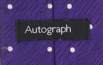 Marks and Spencer Men's Purple Silk Polka Dot Tie