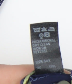 Marks and Spencer Men's Blue Green Striped Silk Tie