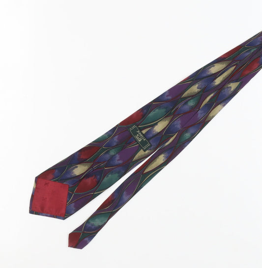 Jonelle Multicoloured Silk Tie for Men - Geometric Design