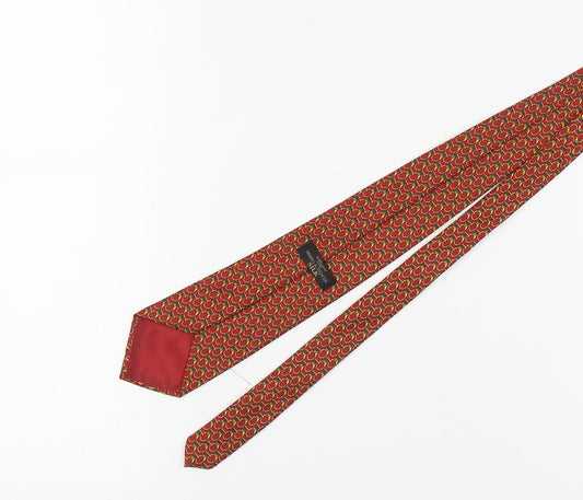 Marks and Spencer Red Silk Geometric Men's Tie