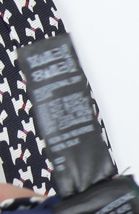 Marks and Spencer Men's Black Houndstooth Silk Tie