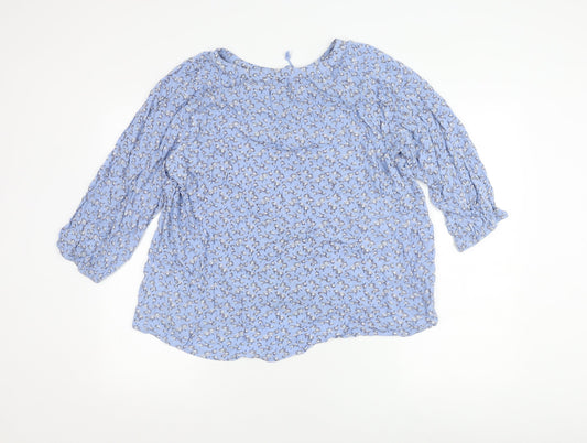Womens UK Size L Bonmarché Blue Tunic Blouse