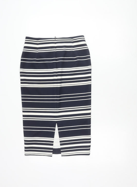 Marks and Spencer Women's Blue Striped Skirt Size 8