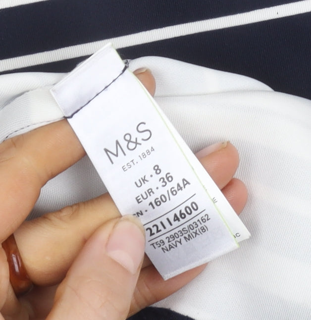 Marks and Spencer Women's Blue Striped Skirt Size 8