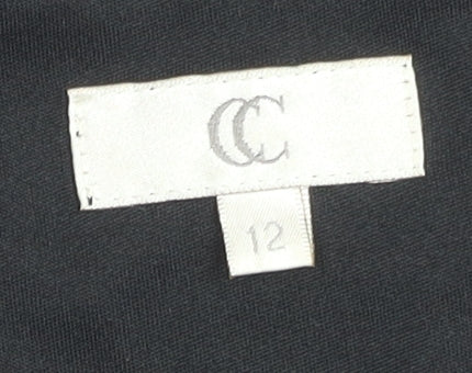 CC Women's Black A-Line Embroidered Dress Size 12