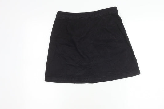 New Look Women's Black A-Line Denim Skirt, Size 10