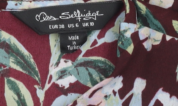 Womens UK Size 10 Miss Selfridge Multicoloured Basic Blouse