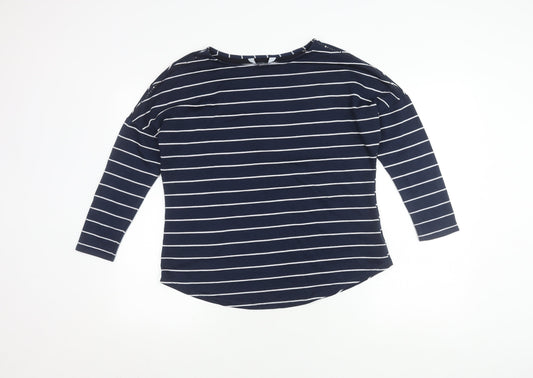 Additional front view of Principles Women's Blue Striped T-Shirt -, size M
