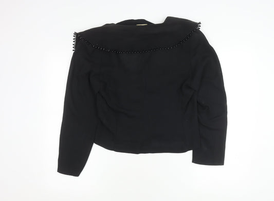 Classics Women's Black Beaded Short Jacket, Size 12