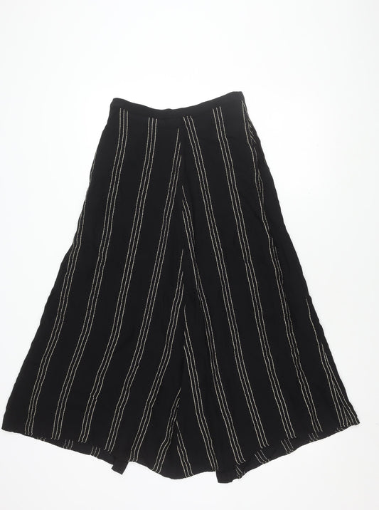H&M Women's Black Striped Button Skirt, Size 6