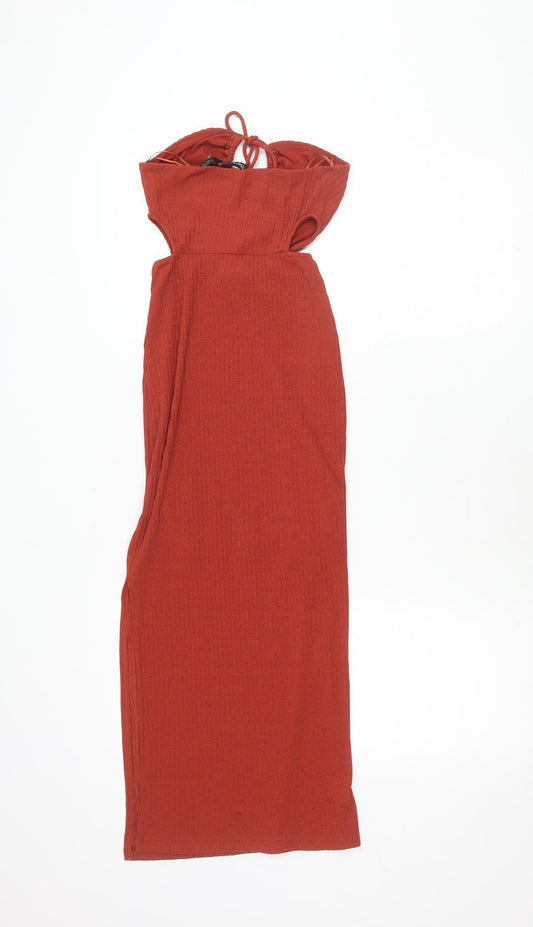 Bershka Womens Red Knit Dress XS