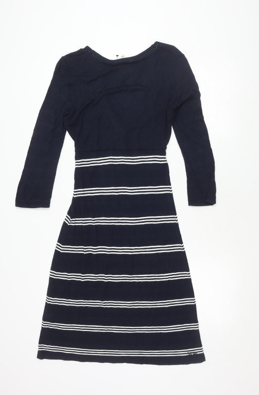 Fat Face Women's Blue Striped Dress Size 10