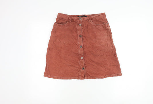 Additional front view of Only Women's Brown Knee Length Corduroy Skirt, size 6