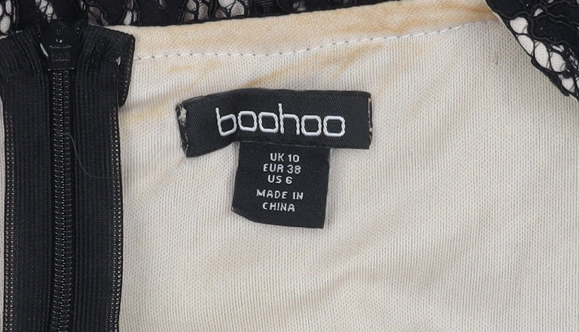 Boohoo Women's Black Lace Jumpsuit UK Size 10, Party Style