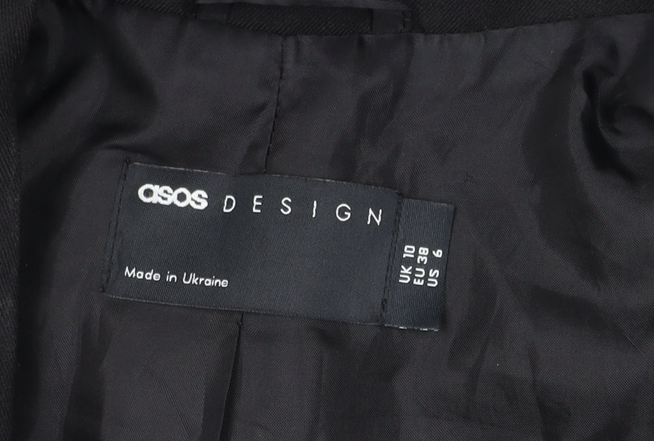 ASOS DESIGN Women's Black Regular Double-Breasted Blazer