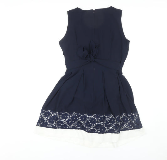 Quiz Women's Blue A-Line Sleeveless Dress Size 10