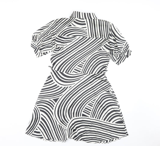 New Look Women's Striped Shirt Dress 6 Multicoloured