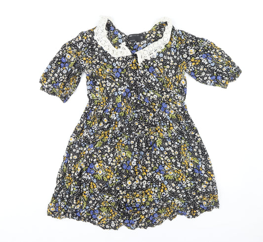 Additional front view of ASOS DESIGN Women's Multicoloured Floral Dress, size 10