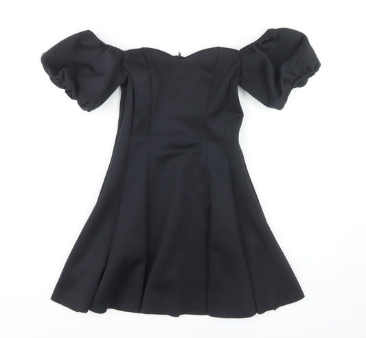 Additional front view of Miss Selfridge Black Women's A-Line Party Dress, size 10