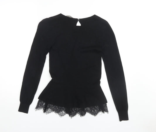 Womens UK Size S Oasis Black Pullover Jumper