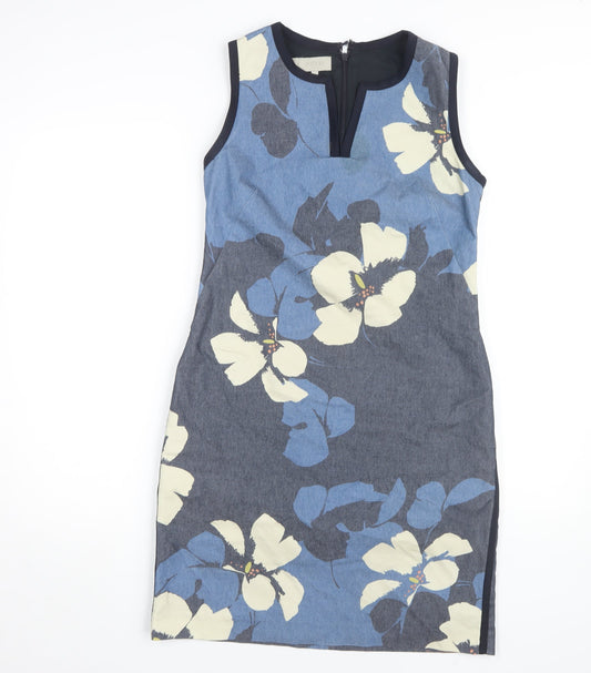 Hobbs Women Blue Floral Sheath Dress - Size 10