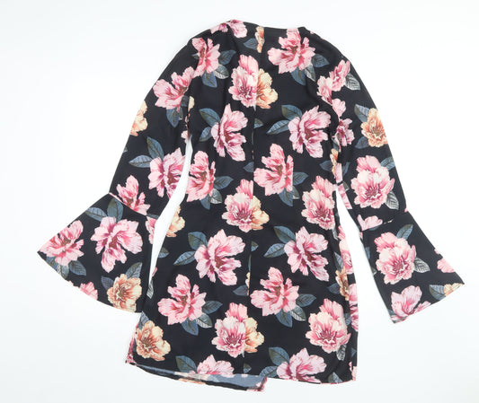 Missguided Women's Multicoloured Floral Wrap Dress Size 10