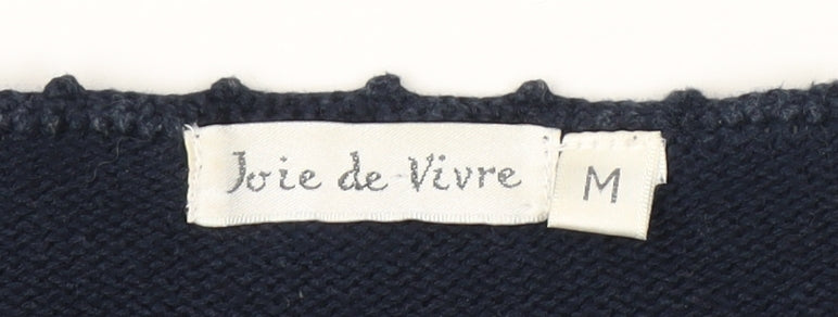 Womens UK Size M Joie de Vivre Blue Pullover Jumper