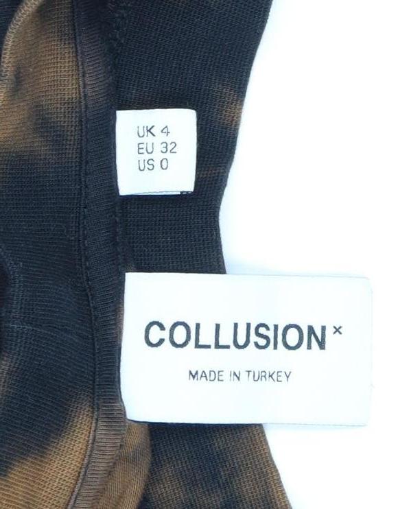 Womens UK Size 4 COLLUSION Black Basic T-Shirt