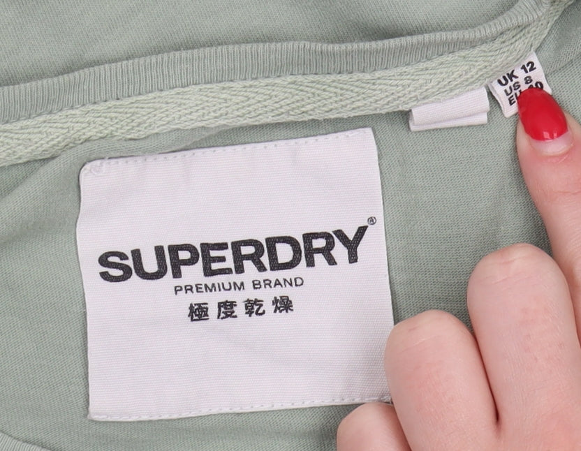Womens UK Size 12 Superdry Green Basic T-Shirt