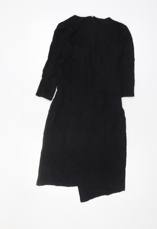 Topshop Women's Black Wrap Dress Size 10
