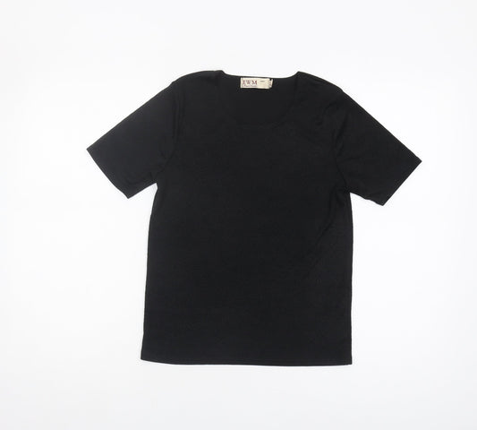 Womens UK Size 10 EWM Black Basic T-Shirt