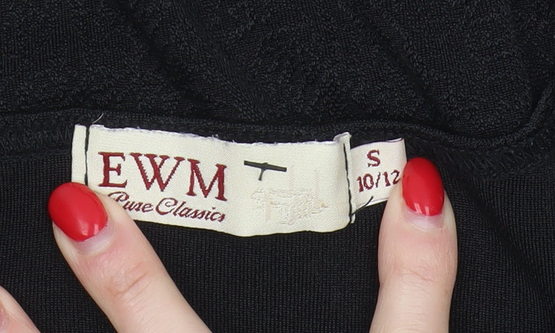 EWM Women's Black Basic T-Shirt - Size 10, Short Sleeve