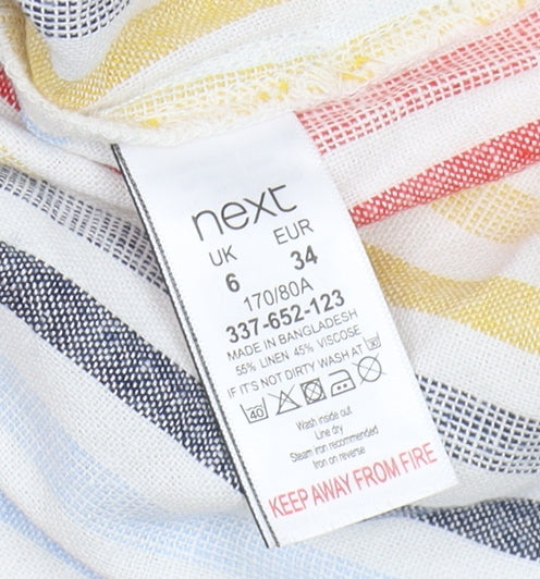 Next Women's Multicoloured Striped Sleeveless Dress, Size 6