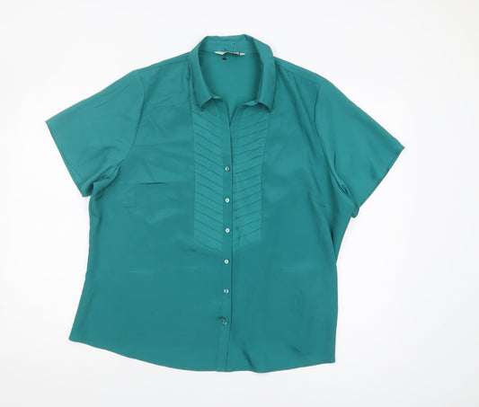 Womens UK Size 20 BHS Green Button-Up