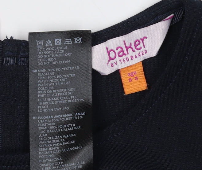 Ted Baker Girls Black Ruffle Dress, Size 9-10 Years