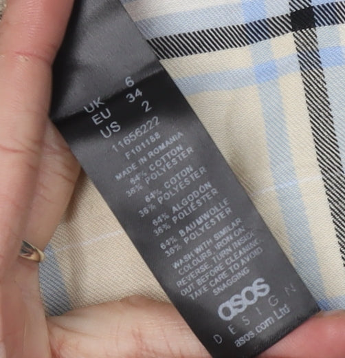 ASOS Women's Multicoloured Pleated Plaid Skirt Size 6