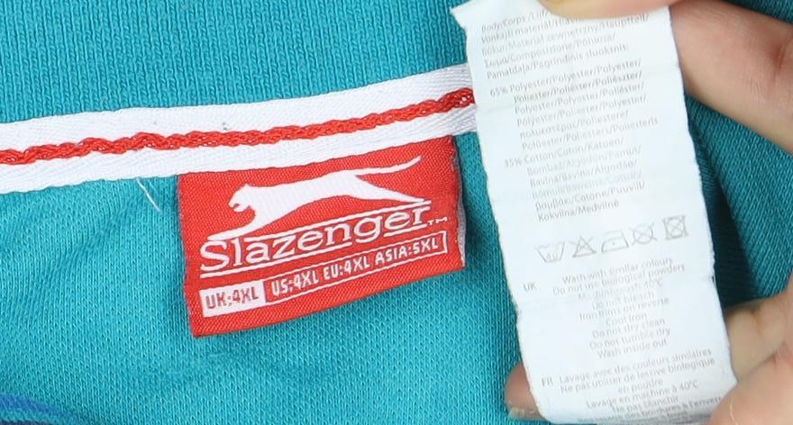 Slazenger Men's Blue Polo Shirt XL, Short Sleeve, Casual Style