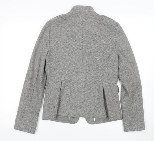 Banana Republic Women's Grey Blazer, Size 8, Herringbone