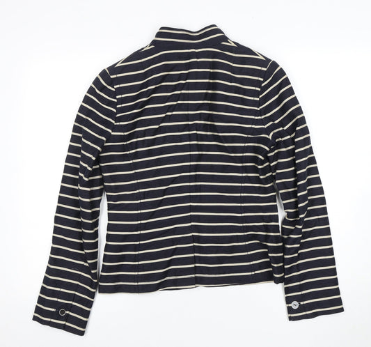 Banana Republic Women's Striped Blazer - Black, Size 8