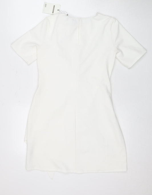 ASOS Women's White Shift Dress, Size 10, Knee Length