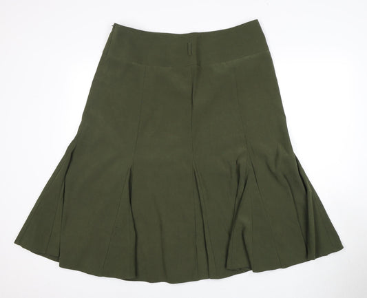 BHS Women's Green Flare Skirt Size 16 Knee Length