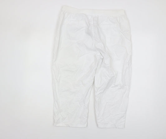 Womens UK Size 16 Marks and Spencer Relaxed Fit White Trousers