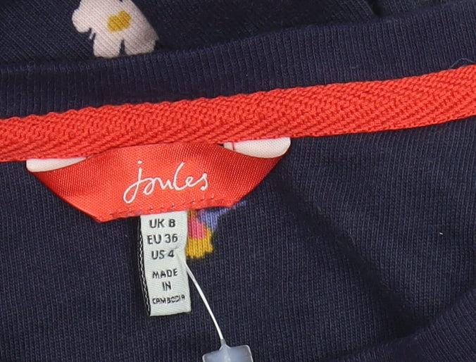 Joules Women's Blue Floral Cotton Dress, Size 8