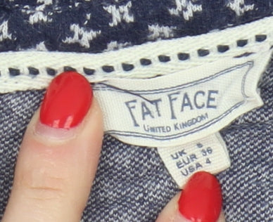Womens UK Size 8 Fat Face Blue Basic Blouse