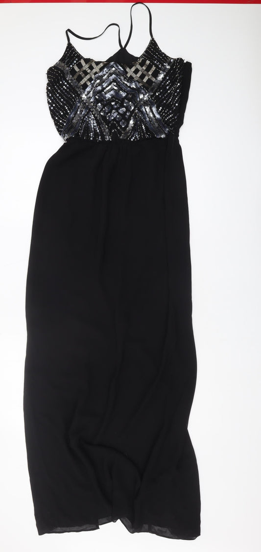 Coast Women's Black Sequin Slip Dress Size 10