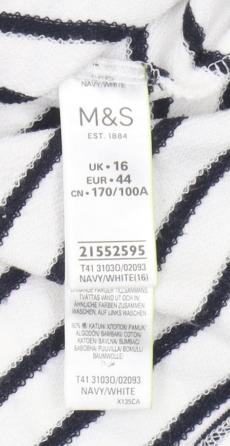 Marks and Spencer Women's Striped T-Shirt, Size 16