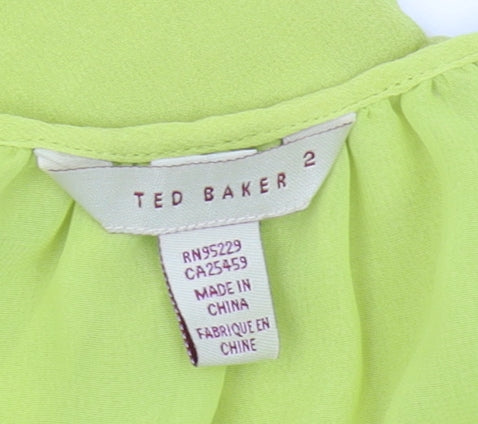 Womens UK Size 10 Ted Baker Green Basic Blouse